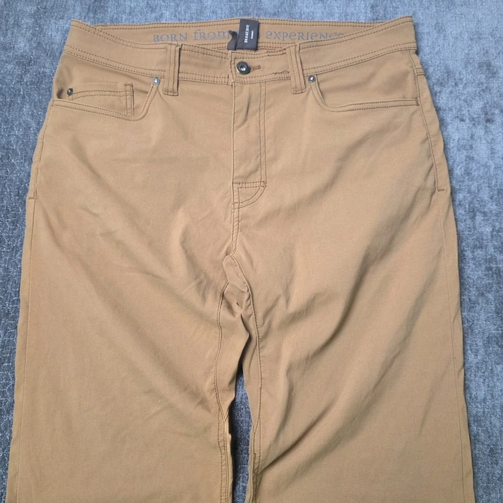 prAna Brion Pants Mens 34x32 Brown Slim Fit Performance Stretch Outdoor Trousers